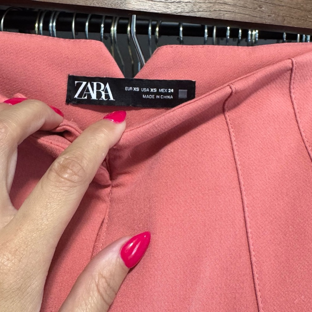 Zara Pink Dress Pants Tailored High-Waisted